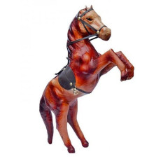 Leather Horse Showpiece - Brown
