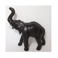 Leather Elephant Showpiece - Black