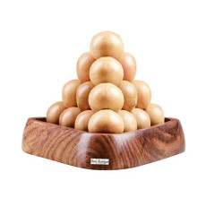 Wooden Handmade Ball Pyramid Puzzle Brain Teaser - Brown