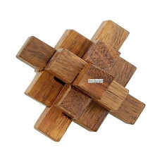 Handmade Wooden Crystal Puzzle - Brown