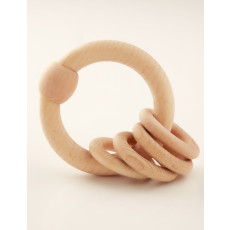 Wooden rattle-Circular natural