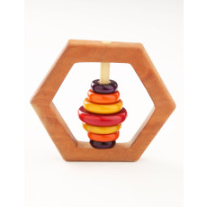 Wooden rattle-Hexagon