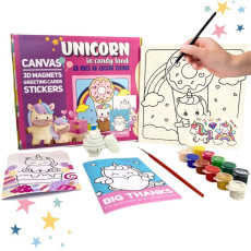 4 In 1 Canvas Set - Unicorns In Candyland
