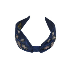 Embroidered Knotted Headband - Blue-FUNEXHB5O
