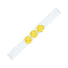 Crochet Girls Headband - Yellow-FUNHB470B