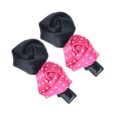 Girls Trendy Hair Clips - Black & Pink-FUNHC463