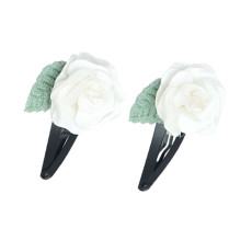Girls Trendy Hair Clips - White-FUNHC492