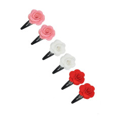 Girls Trendy Hair Clips Set of 6 - Multicolor-FUNHC506