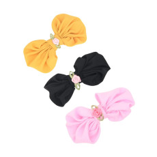 Girls Trendy Bow Hair Clips Set of 3 - Multicolor-FUNHC519