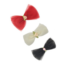 Girls Bows Hair  Clips Set of 3 - Multicolor-FUNHC531