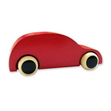 Lil Amigos Nest Channapatna Race Car Toy Handmade Non Toxic Wooden Push & Pull Along Toys for Kids ( 1 Year+) - Multicolor - Hand Eye Coordination and Gross Motor Skills (Red Color)