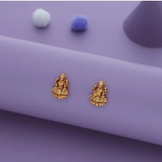 Divine Lakshmi Gold Polish 925 Silver Stud Kid Earring(8+ Yrs)