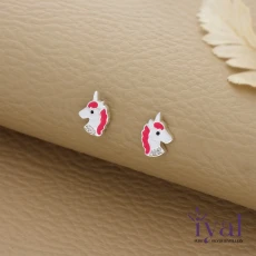 Delight Unicorn Silver Stud for Kids(6+ Yrs)