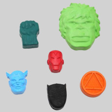 Handmade Super Hero Crayons Set of 6