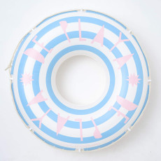 blue stripes inflatable Retro Pool Ring De Playa Stripe