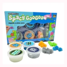 Spacy GooGoo Slime Set ( Blue) 4 Slime with 20 Spooky Wall Crawlers