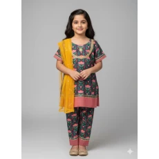 Midnight Blue flower print kurta set