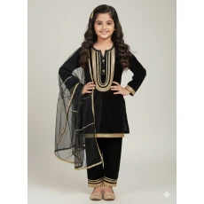 Black Velvet Kurta Co-ord Set