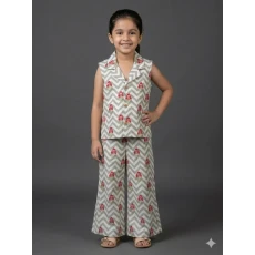 Grey floral print co-ord set