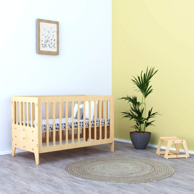 Gold cherry large natural baby crib
