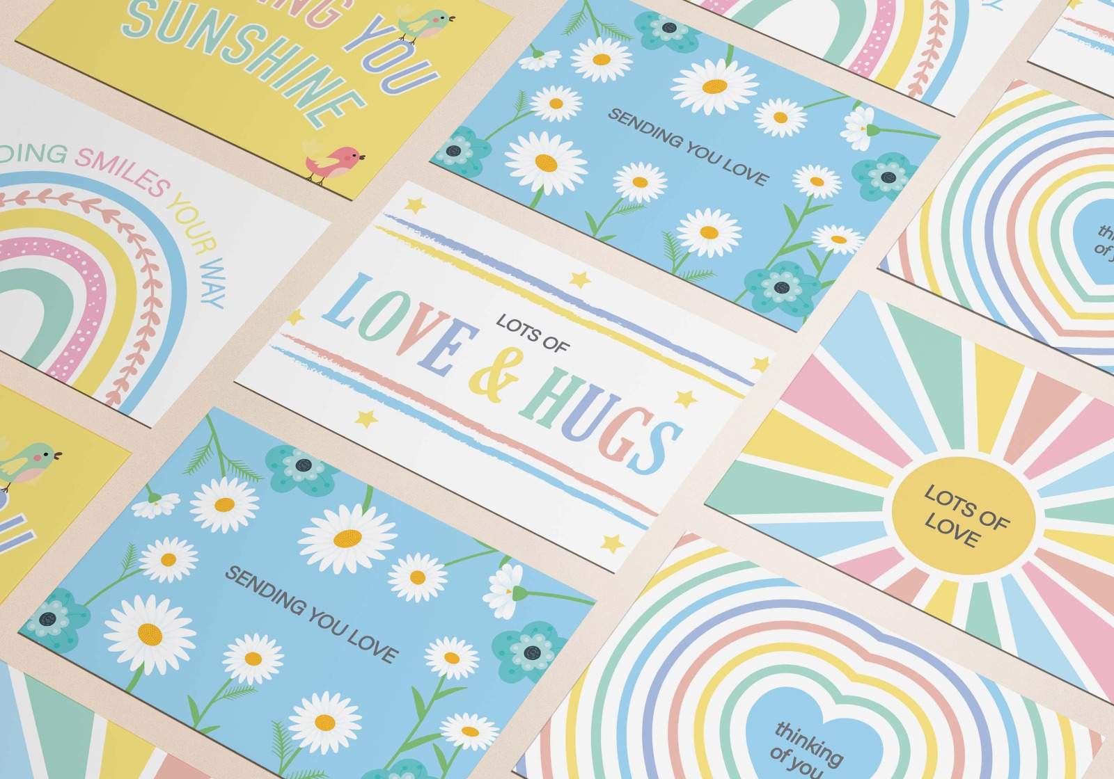 Postcards - Set of 6 - Pastel