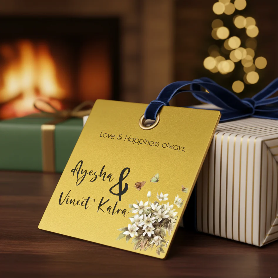 Golden Gift Tag - Bouquet