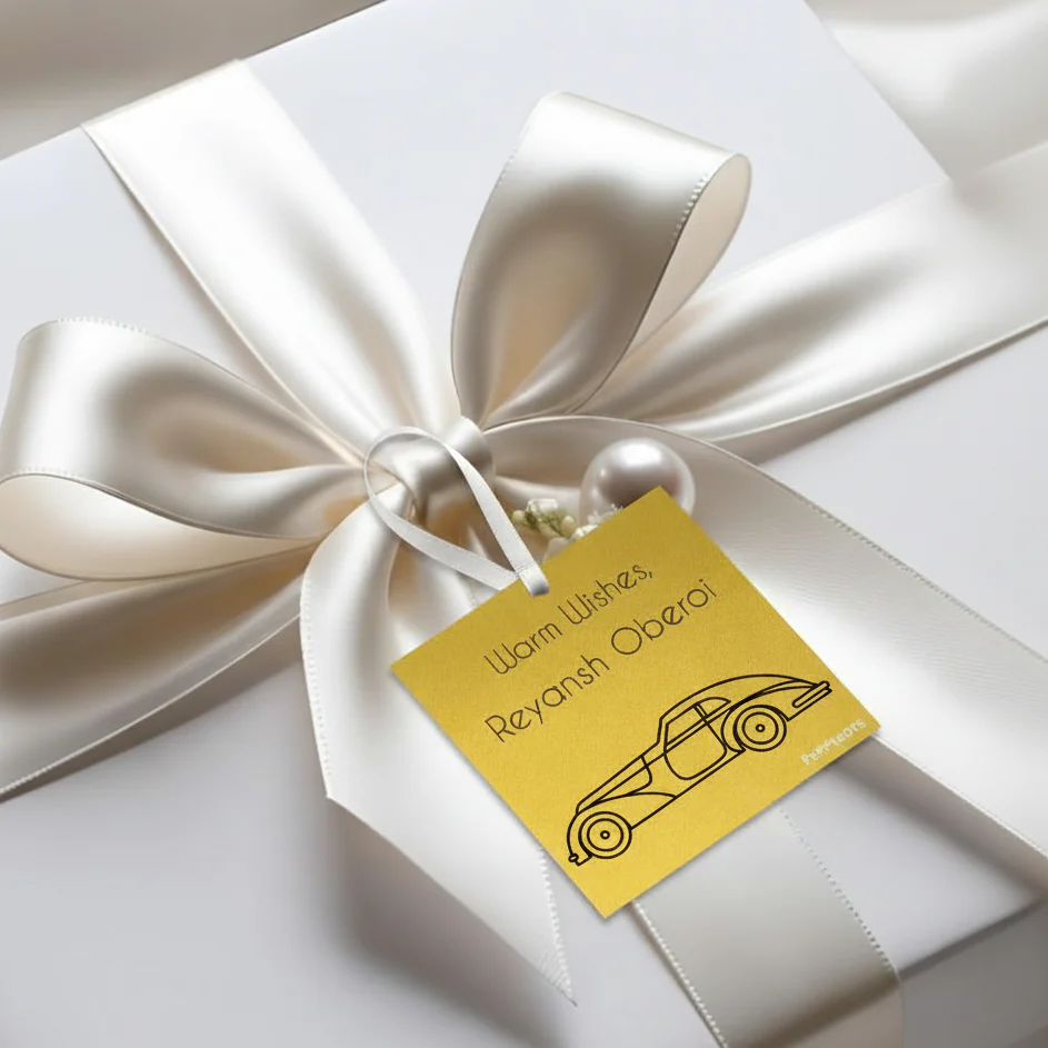 Golden Gift Tag - Car