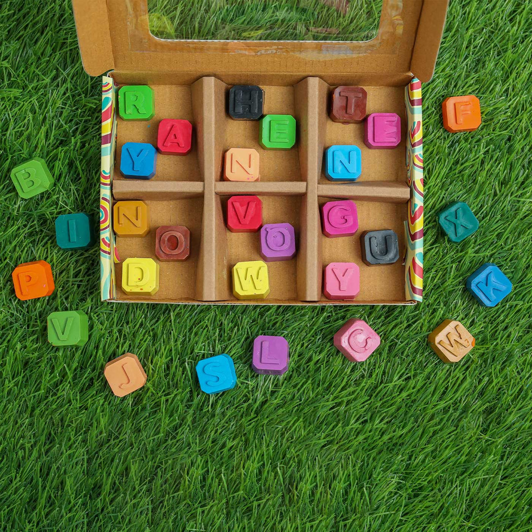 Handmade Scrabble Crayon Set of 30