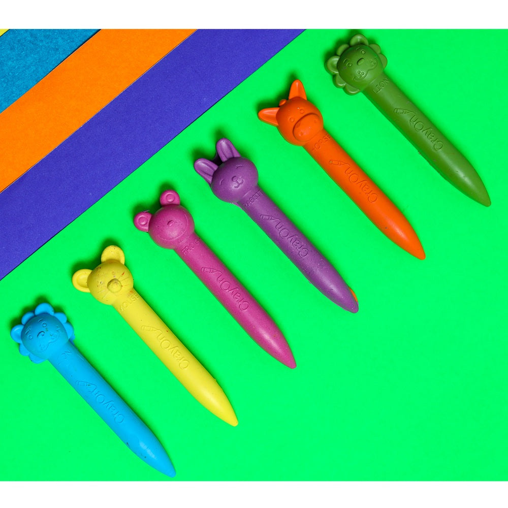 Handmade Animal Stick Crayons - Solid Colors Set of 6