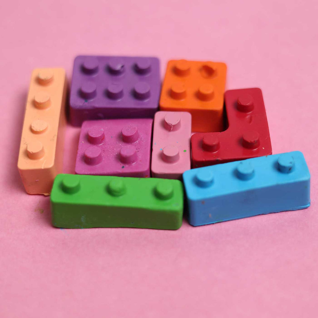 Handmade Lego Block Crayons Set of 8