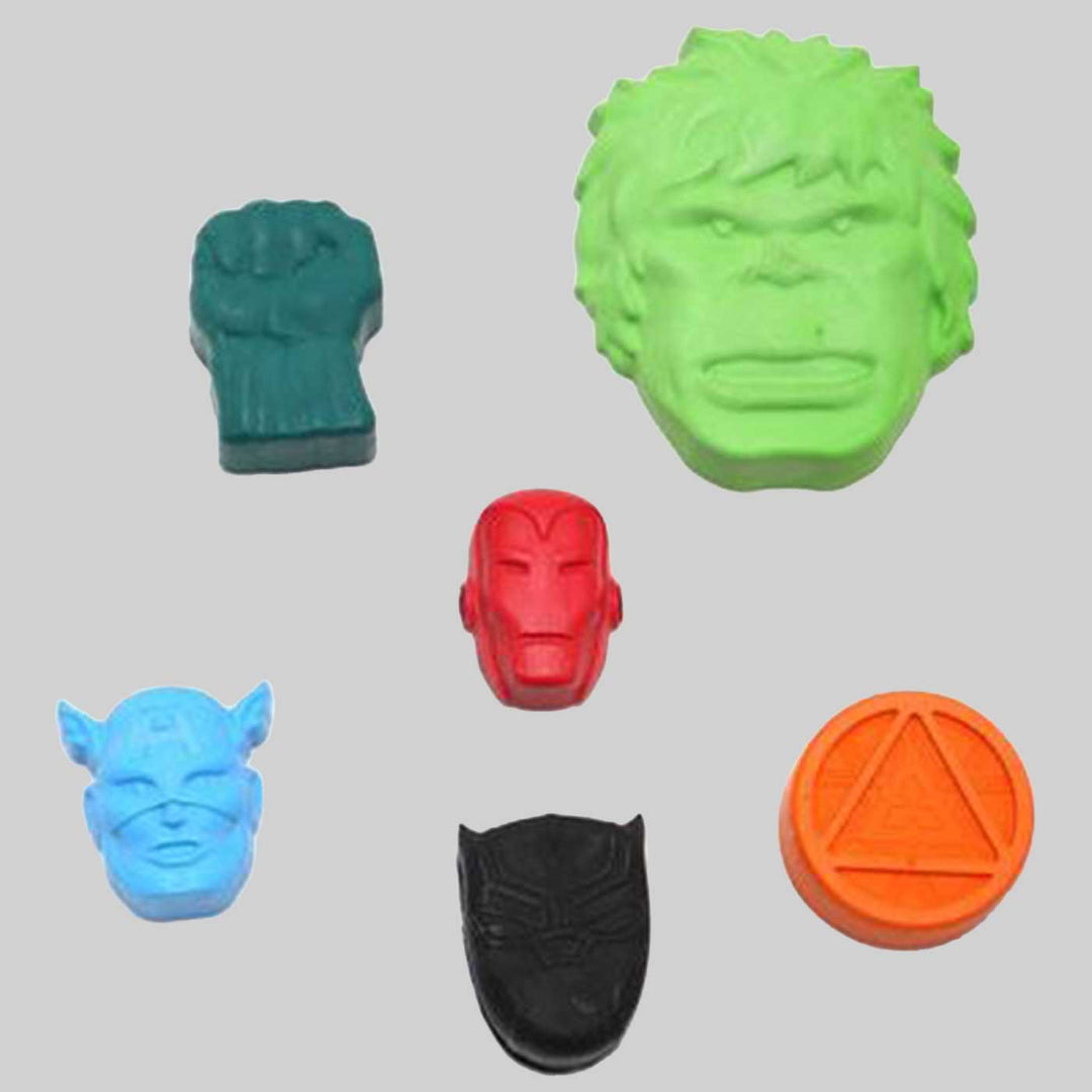 Handmade Super Hero Crayons Set of 6