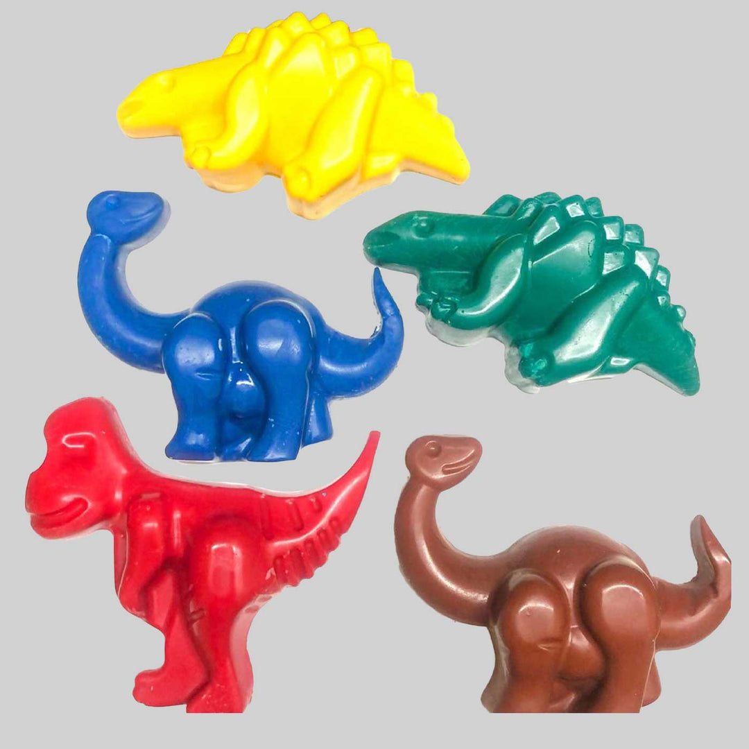 Handmade Jumbo Dinosaur Crayons Set of 5