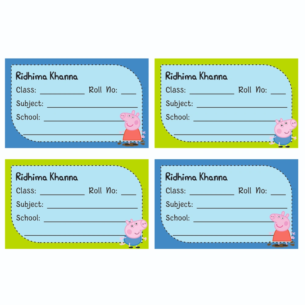 School Book Labels - Peppa Pig
