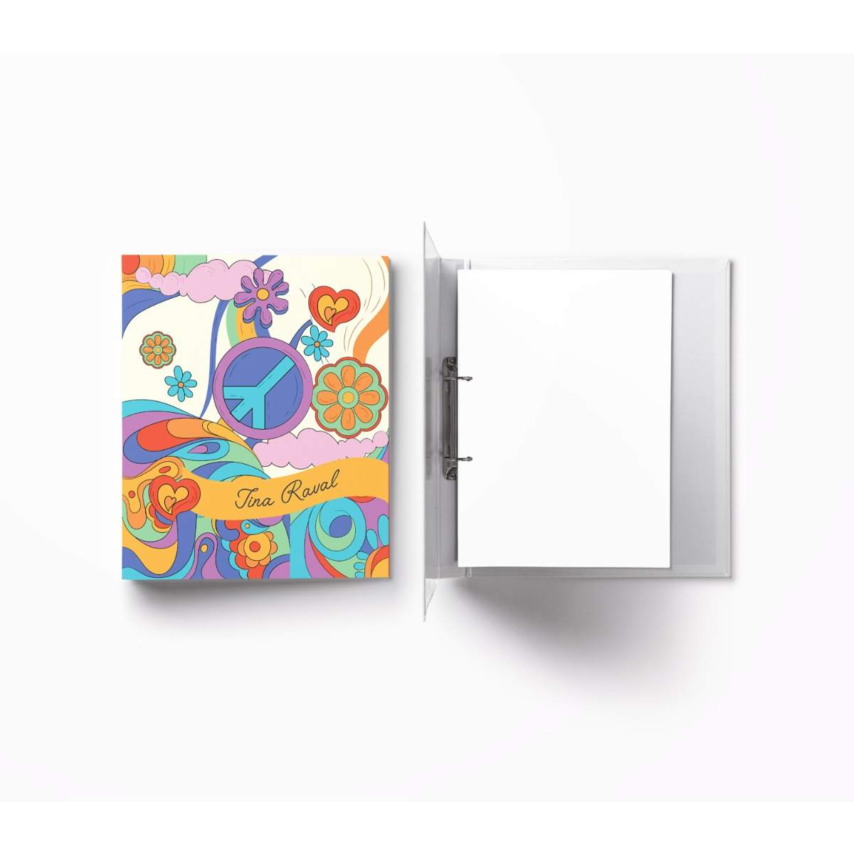 A4 Vertical Clip Binder File - Psychedelic