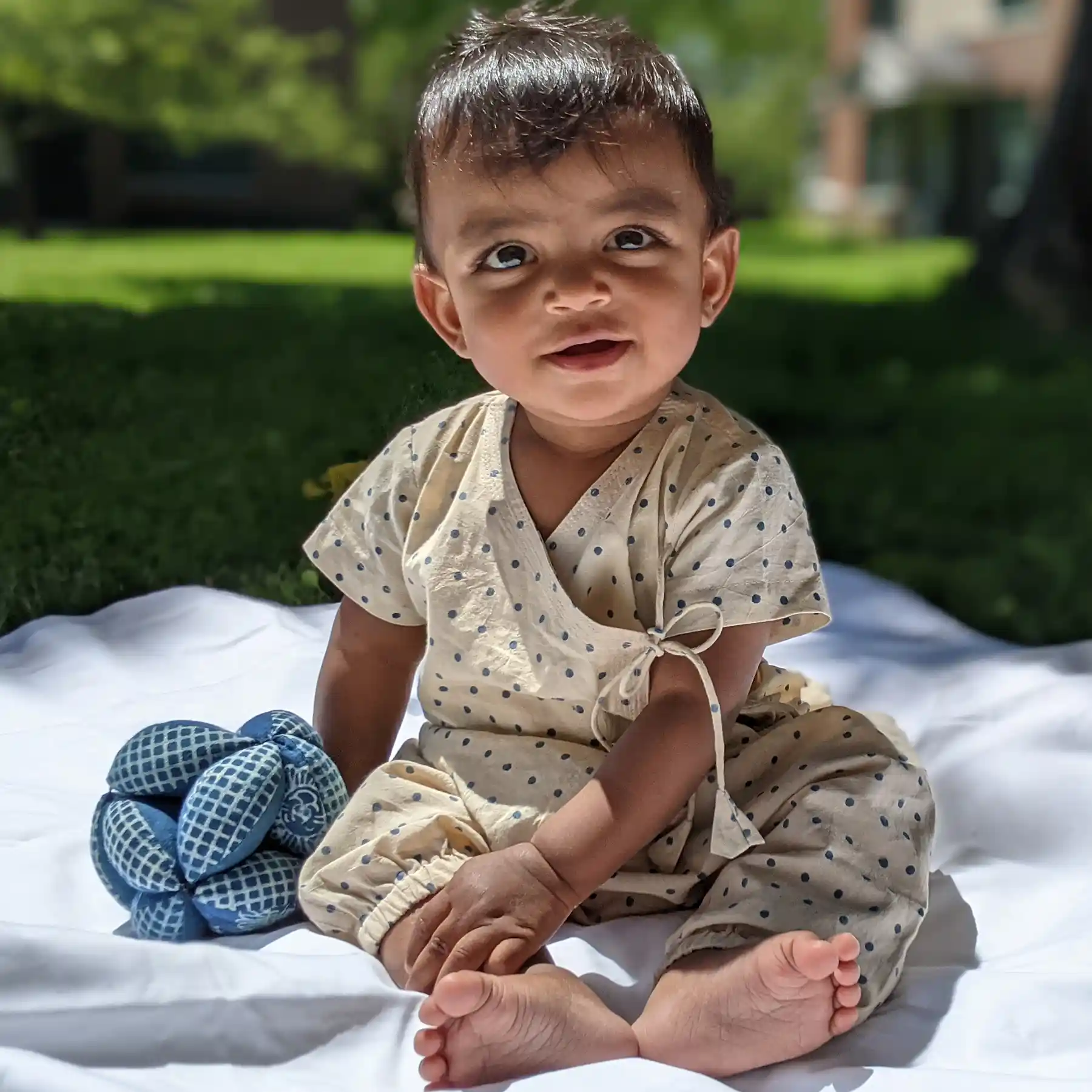 UNISEX ORGANIC INDIGO RAIDANA ANGARAKHA  + MATCHING PANTS