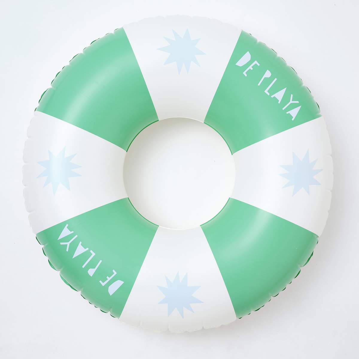 white and green color inflatable Pool Ring De Playa Esmeralda