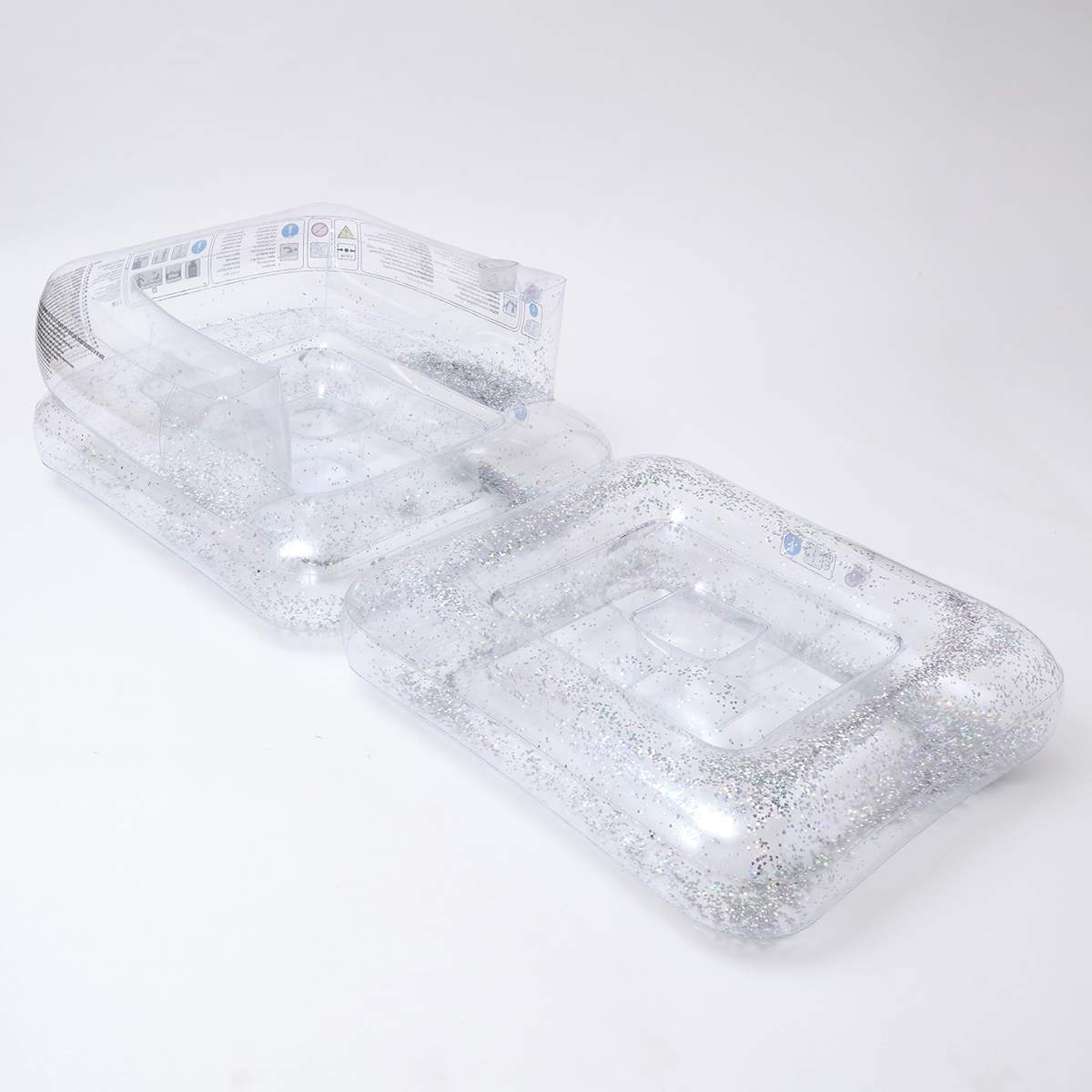 transparent color inflatable glitter Lilo Chair