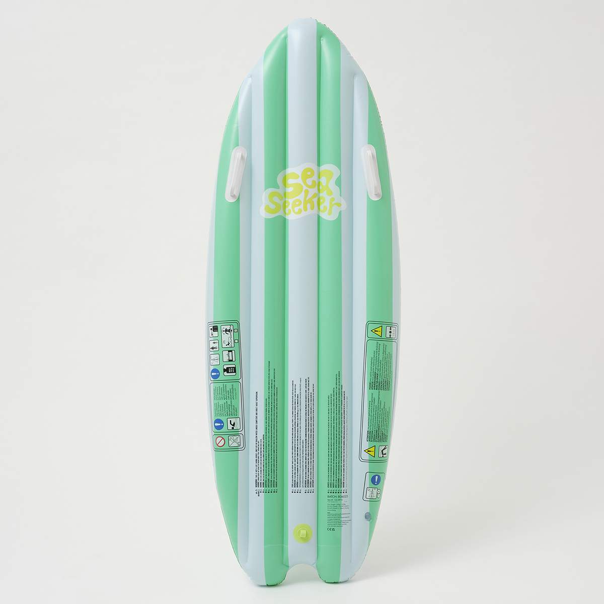 Green and white color inflatable Ride With Me Surfboard Float Sea Seeker Ocean