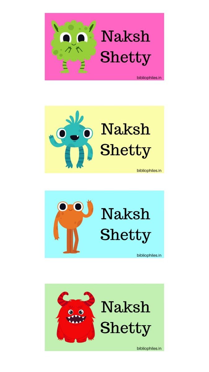 Monsters Personalised Name Stickers