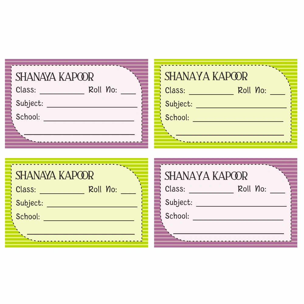 School Book Labels - Stripes