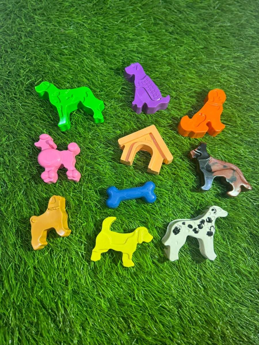 Dog Breed Shaped Crayon Set of 9