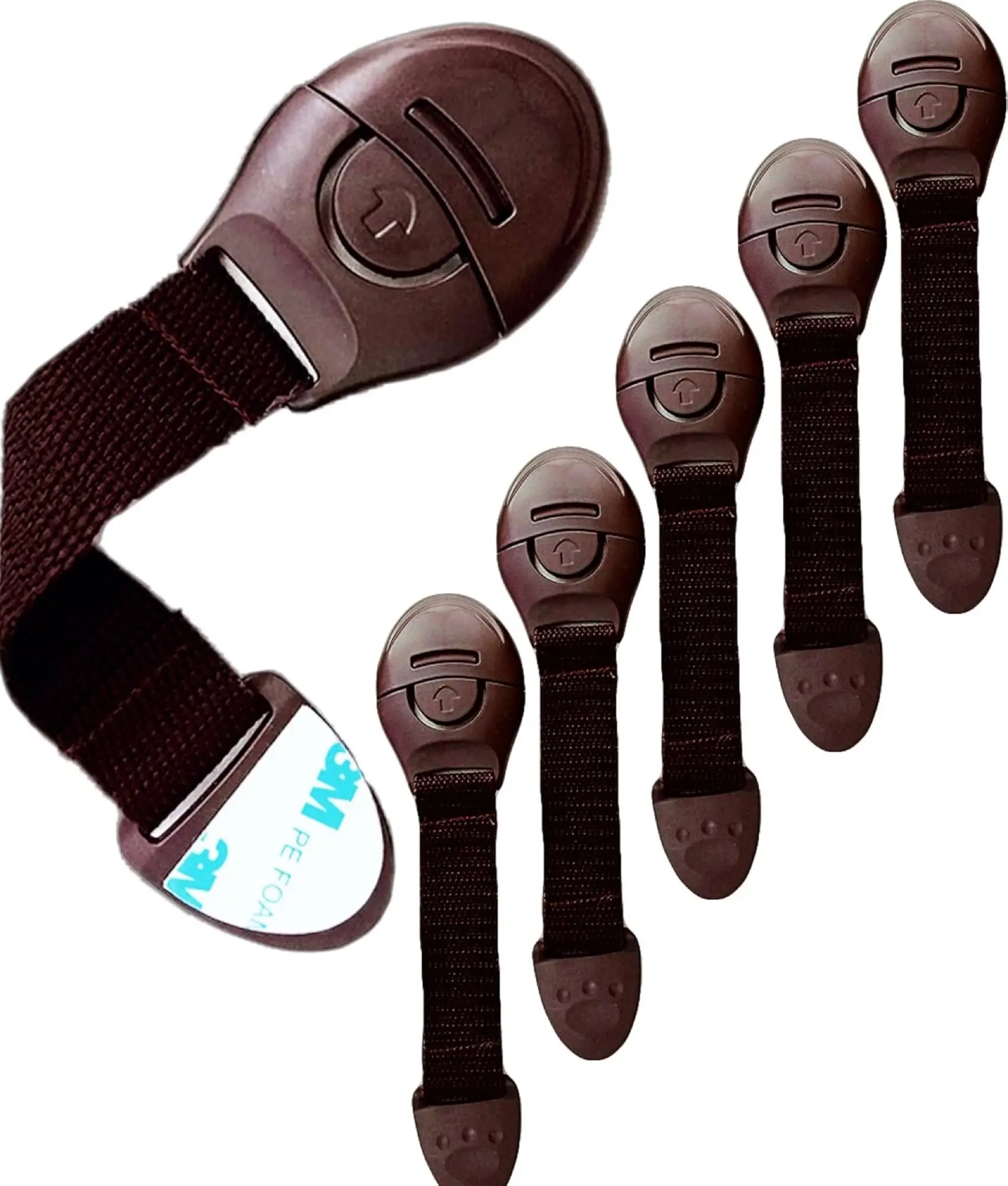 Furniture Safety Locks for Kids - Pack of 6, Brown